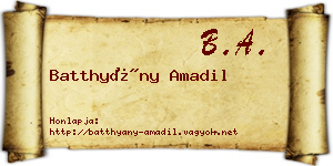 Batthyány Amadil névjegykártya